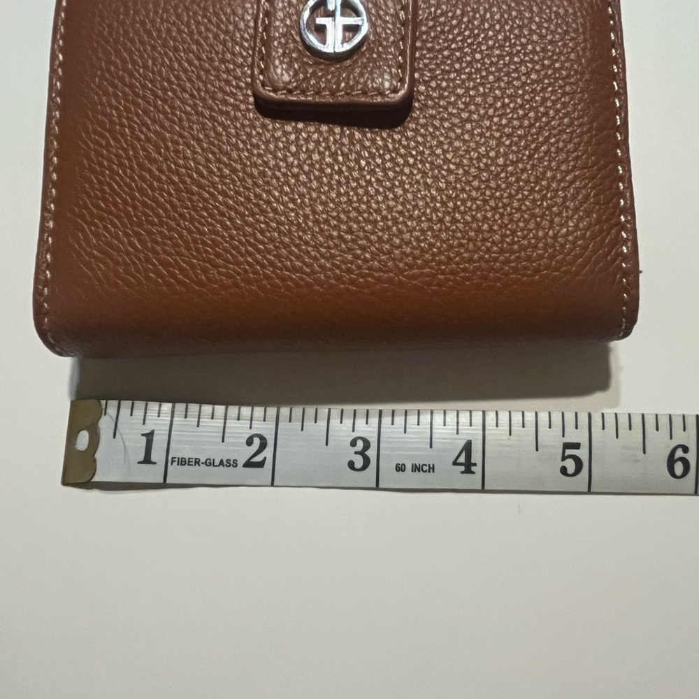 Brown Leather Wallet with Logo